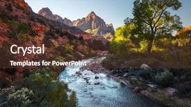  Presentation with singapore national day - Slide deck consisting of small river it the zion background and a tawny brown colored foreground