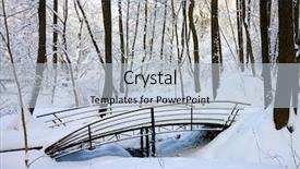  Presentation with forest bridge - Cool new slides with small river wooden pedestrian bridge backdrop and a light blue colored foreground