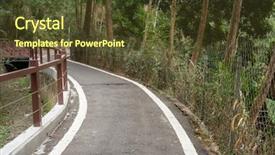  Presentation with decision - Slide deck enhanced with small road by trees background and a tawny brown colored foreground