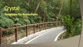  Presentation with decision - Presentation theme featuring small road by trees background and a tawny brown colored foreground