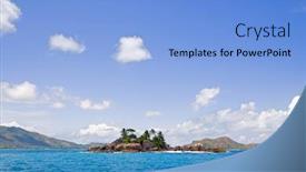  Presentation with rocky - PPT theme featuring small rocky island background and a light blue colored foreground