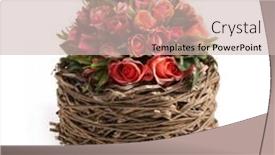  Presentation with wicker - Amazing presentation having small-roses-in-a-wicker backdrop and a soft green colored foreground