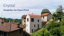  Presentation with country photo - Theme having small-rustic-country-house-exterior background and a sky blue colored foreground