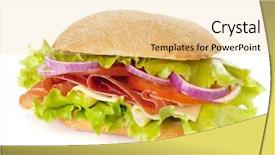  Presentation with red onion - Cool new presentation theme with small sandwich with ham cheese tomatoes red onion and lettuce isolated on white another angle available backdrop and a blonde colored foreground