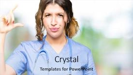  Presentation with medical sign - Theme featuring small scale hospitals - young adult doctor woman wearing background and a  colored foreground