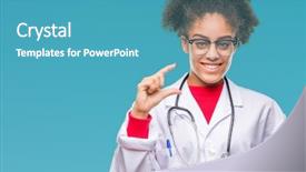  Presentation with doctor helps to get out of bed an elderly woman - PPT layouts featuring small scale hospitals - young afro american doctor woman background and a  colored foreground