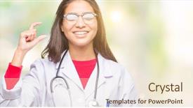  Presentation with arab - Presentation consisting of small scale hospitals - young arab doctor woman background and a  colored foreground