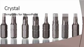  Presentation with bits - PPT layouts enhanced with small scale industry - construction bits isolated on white background and a  colored foreground