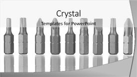  Presentation with bits - Presentation theme with small scale industry - construction bits isolated on white background and a white colored foreground