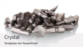  Presentation with bits - Amazing PPT layouts having small scale industry - construction bits isolated on white backdrop and a  colored foreground