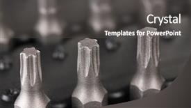  Presentation with bits - Amazing slide deck having small scale industry - construction bits on black closeup backdrop and a  colored foreground