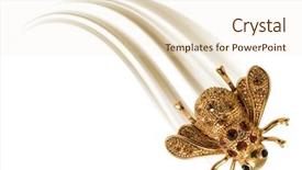  Presentation with white gold - Colorful PPT layouts enhanced with small scale industry - gold fly on white background backdrop and a  colored foreground