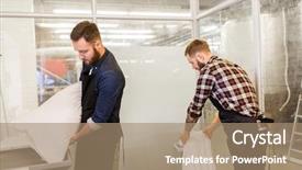  Presentation with craft beer - Cool new PPT layouts with small scale industry - manufacture business and people concept backdrop and a coral colored foreground