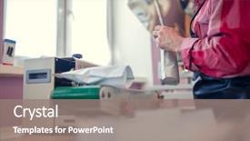  Presentation with weighing scale - Beautiful slide set featuring small scale industry - photo of businessman weighing paper backdrop and a gray colored foreground