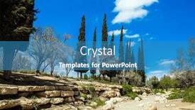  Presentation with scenic - PPT theme enhanced with small-scenic-desert-park-around background and a teal colored foreground