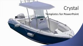  Presentation with boat - Presentation theme having small sea boat isolated background and a white colored foreground