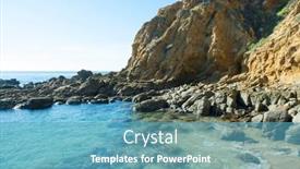  Presentation with gentle - PPT layouts having small-secluded-ocean-front-cove background and a teal colored foreground