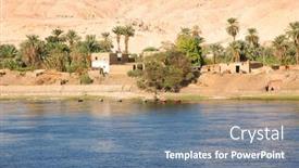  Presentation with nile egypt - Cool new presentation with small-settlement-on-the-nile backdrop and a seafoam green colored foreground