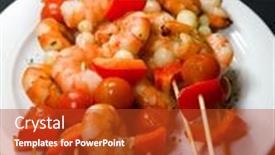  Presentation with seafood - Amazing theme having small-shashliks-with-seafood backdrop and a  colored foreground