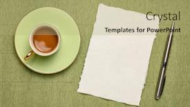  Presentation with khadi paper - Presentation theme featuring small-sheet-of-blank-white background and a mint green colored foreground