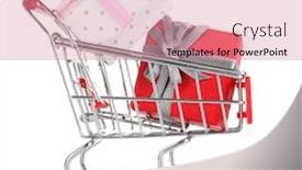  Presentation with gifts - Colorful slides enhanced with small-shopping-cart-full backdrop and a coral colored foreground
