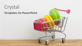  Presentation with shopping - Theme enhanced with small-shopping-cart-with-colorful background and a white colored foreground