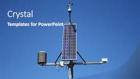  Presentation with monitoring - Cool new PPT theme with small solar powered weather monitoring backdrop and a ocean colored foreground