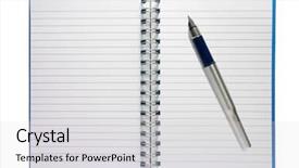  Presentation with spiral binding - Beautiful PPT theme featuring small spiral notepad and fountain backdrop and a light gray colored foreground