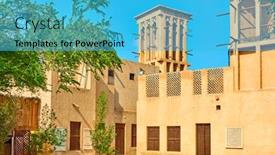  Presentation with square - Audience pleasing PPT theme consisting of small-square-in-al-fahidi backdrop and a cyan colored foreground