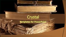  Presentation with stack books - Presentation theme consisting of small stack of antique books background and a tawny brown colored foreground