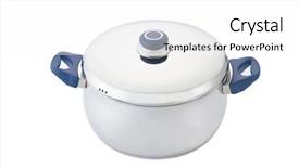  Presentation with stainless steel - Cool new slides with small stainless steel pan for cooking backdrop and a white colored foreground