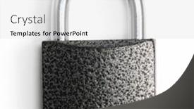  Presentation with padlock - Colorful slide deck enhanced with small-steel-padlock-isolated backdrop and a white colored foreground