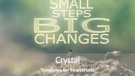  Presentation with homeless person poverty issue concept - PPT layouts consisting of small steps big change - concept of with a person background and a gray colored foreground