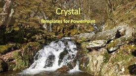  Presentation with stream - Presentation theme featuring small stream with a waterfall in the elan valley wales background and a tawny brown colored foreground