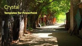  Presentation with street - Presentation theme with small-street-of-gili-trawangan background and a tawny brown colored foreground