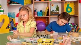  Presentation with valentine - Slide deck having small students painting in art background and a yellow colored foreground