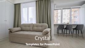  Presentation with studio flat - Theme featuring small-studio-flat-living-room background and a  colored foreground