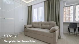  Presentation with studio flat - Presentation theme enhanced with small-studio-flat-living-room background and a  colored foreground