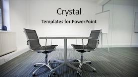  Presentation with chairs - Theme having small table and two chairs background and a light gray colored foreground