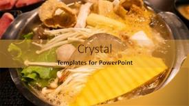  Presentation with sambal hot sauce - PPT theme with small-taiwanese-hot-pot background and a gold colored foreground