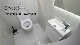  Presentation with wash - PPT theme consisting of small-toilet-bathroom-interior background and a light gray colored foreground