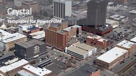  Presentation with united states - Theme with small town - aerial of downtown billings montana background and a gray colored foreground