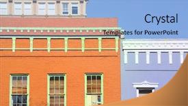  Presentation with old buildings - Colorful slide deck enhanced with small town - old buildings with vivid paint backdrop and a light blue colored foreground