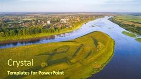  Presentation with time - Colorful presentation design enhanced with small-town-dzisna backdrop and a tawny brown colored foreground