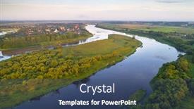  Presentation with island - Slides enhanced with small-town-dzisna background and a ocean colored foreground