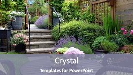  Presentation with vertical - Amazing PPT layouts having small townhouse perennial summer garden backdrop and a gray colored foreground