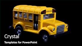  Presentation with school bus - Amazing PPT layouts having  backdrop and a  colored foreground