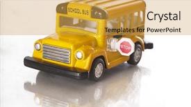  Presentation with school bus - Slides consisting of small toy school bus background and a yellow colored foreground