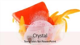  Presentation with tropical ice cream - Theme enhanced with small transparent glass cup background and a lemonade colored foreground