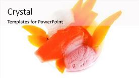  Presentation with tropical ice cream - Audience pleasing presentation design consisting of small transparent glass cup backdrop and a sky blue colored foreground